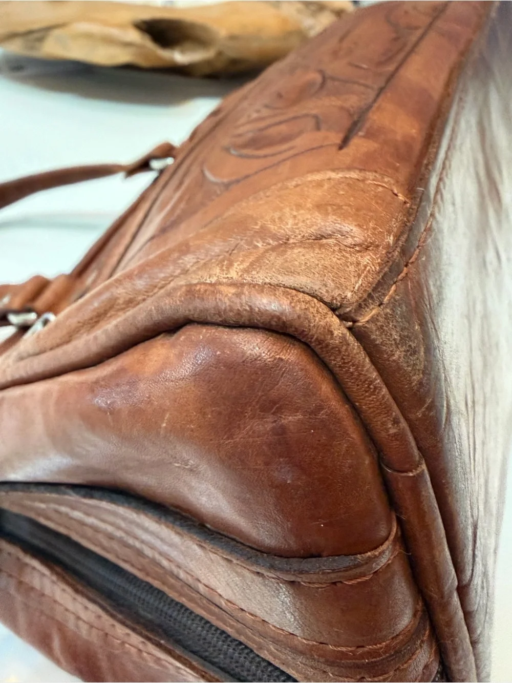 #811 Forgotten West Handmade Tooled 100% Leather Satchel/Crossbody Purse